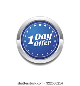 1 day Offer Blue Vector Icon Button