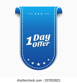 1 day Offer Blue Vector Icon Design