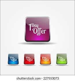 1 day Offer Colorful Vector Icon Design