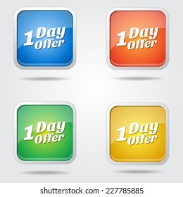 1 day Offer Colorful Vector Icon Design