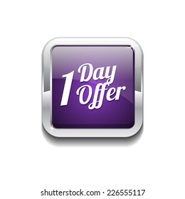 1 day Offer Purple Vector Icon Button