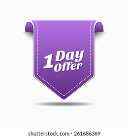1 day Offer Purple Vector Icon Design