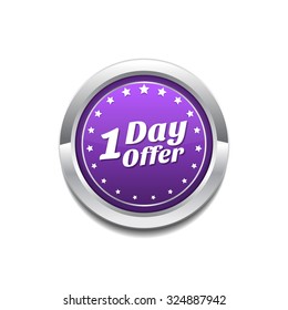 1 day Offer Purple Vector Icon Button