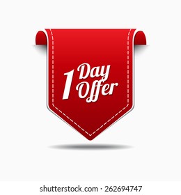 1 day Offer Red Vector Icon Design