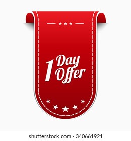 1 day Offer Red Vector Icon Design