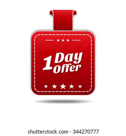1 day Offer Red Vector Icon Design