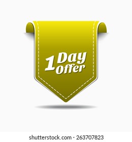 1 day Offer Yellow Vector Icon Design