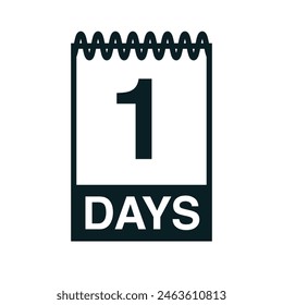 1 días calendario icono Ilustración vectorial eps