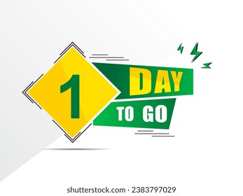 1 days to go, 01 days left, one days to go, Number days to go countdown vector illustration template design