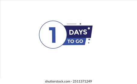 1 days to go Countdown number banner templates. time icon. Vector Illustration 
