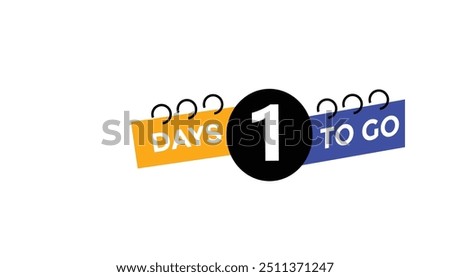 1 days to go Countdown number banner templates. time icon. Vector Illustration 
