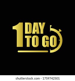 1 days to go Gradient label,sign,button. Vector stock illustration