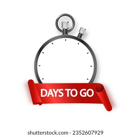 1 days to go icon set. Countdown of days remaining. Offer timer sticker limited to a few days. Vector illustration