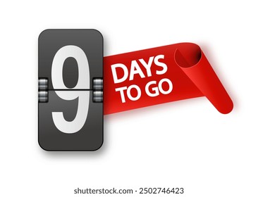 1 days to go icon set. Countdown of days remaining. Offer timer sticker limited to a few days. Vector