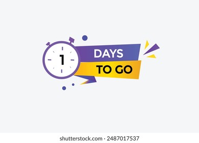 1 days to go, icon, stile, timer, countdown, clock,  go  to, time,  background template 1 days to go, countdown sticker left banner business, sale, label button
