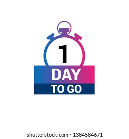 1 days to go sign - vector illustration.modern sign