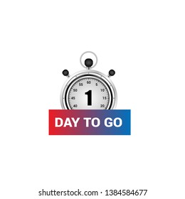 1 days to go sign - vector illustration.modern sign