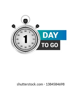1 days to go sign - vector illustration.modern sign