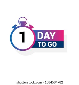 1 days to go sign - vector illustration.modern sign