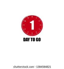 1 days to go sign - vector illustration.modern sign