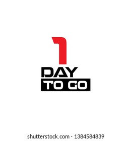 1 days to go sign - vector illustration.modern sign