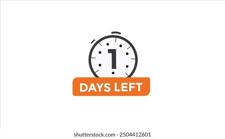 Noch 1 Tage Countdown-Nummer Banner-Vorlagen. Zeit-Symbol. Vektorgrafik 
