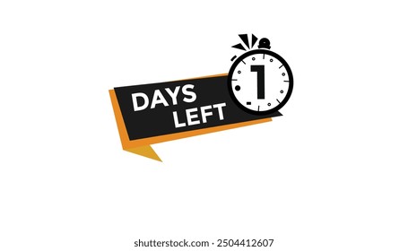 1 days left Countdown number banner templates. time icon. Vector Illustration 
