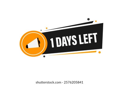 1 days left, or to go sale countdown vector symbol, clock, time,  background, template 5 day to go, countdown, sticker, left banner, business, sale, label button
