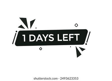1 days left, icon, stile, timer, countdown, clock,  go  to, time,  background, template, 1 days left, countdown, sticker, left banner, business, sale, label button
