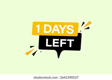 1 days left, sale countdown vector symbol, clock, time,  background, template 1 days left, countdown, sticker, left banner, business, sale, label button
