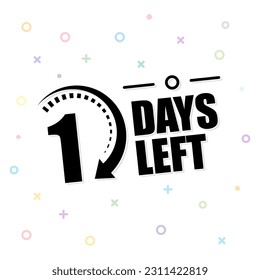 1 days left. Vector stock illustration.
