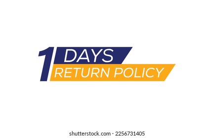 1 days return policy icon, 1 days return policy typography