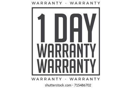 1 days warranty icon vintage rubber stamp guarantee