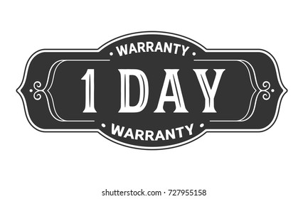 1 days warranty icon vintage rubber stamp guarantee