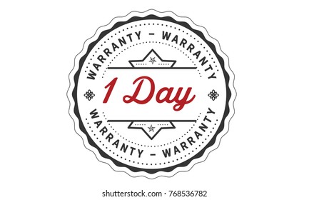 1 days warranty icon vintage rubber stamp guarantee