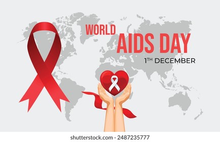 1. Dezember, kreativ, Grafik, Konzept, Kampagne, Gesundheit, Band, Prävention, Tag, Aids, Dezember, HIV, Achtsamkeit, Rot, Zeichen, Medizinisch, Symbol, Poster, Hintergrund, Hilfe, Banner, Mensch, Welt, Virus, PR