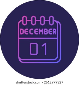 1 December Line Circle Gradient Style