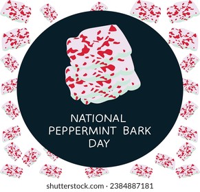 1 december is NATIONAL PEPPERMINT BARK DAY vector illustration