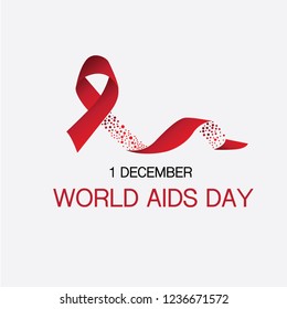 1 December World Aids Day blood and ribbon match concept