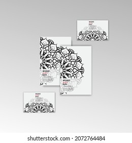 1. Dezember Welt-Hilfen Tag-Banner oder Karte Vorlage und Hintergrund mit Mandala