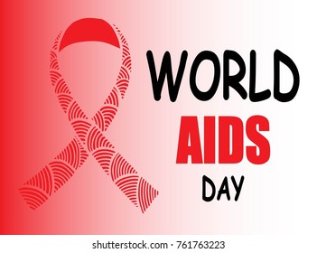 1 December, World AIDS Day illustration, Hand drawn art in vector cartoon style for card, poster, banner