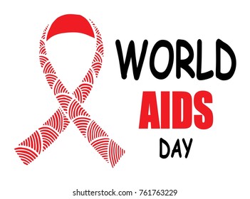 1 December, World AIDS Day illustration, Hand drawn art in vector cartoon style for card, poster, banner