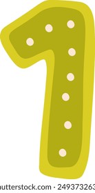 1 Digit Cartoon Alphabet Vector Illustration