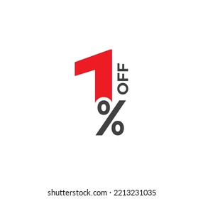 1% Discount Coupon. Sale tags set vector badges template. Sale offer price sign. Special offer symbol. Discount promotion. Discount badge shape. Vector illustration design