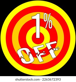 1% discount off, target in red and yellow on a black background.