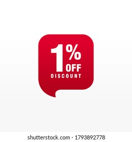 1 discount, Sales Vector badges for Labels, , Stickers, Banners, Tags, Web Stickers, New offer. Discount origami sign banner
