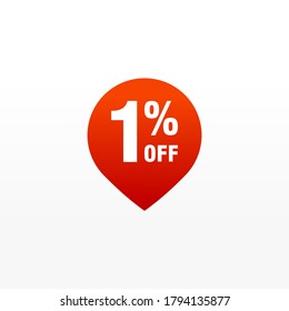 1 discount, Sales Vector badges for Labels, , Stickers, Banners, Tags, Web Stickers, New offer. Discount origami sign banner
