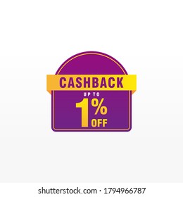 1 Rabatt, Vektor-Abzeichen für Labels, , Aufkleber, Banner, Tags, Web-Aufkleber, Neues Angebot. Discount-Origami-Zeichenbanner

