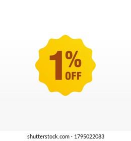 1 discount, Sales Vector badges for Labels, , Stickers, Banners, Tags, Web Stickers, New offer. Discount origami sign banner
