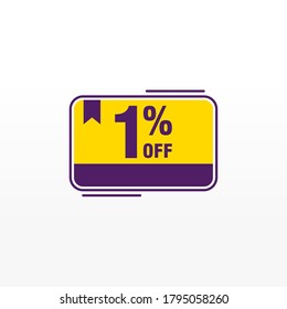 1 discount, Sales Vector badges for Labels, , Stickers, Banners, Tags, Web Stickers, New offer. Discount origami sign banner
